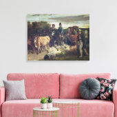 フェアから戻る旗手の農夫 キャンバスプリント (インサイチュ (リビング))