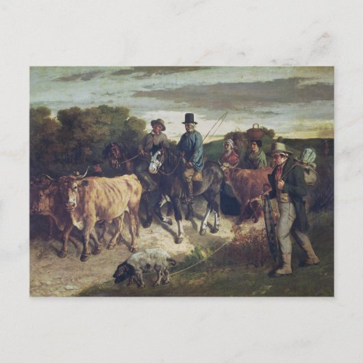 フェアから戻る旗手の農夫 ポストカード (正面)