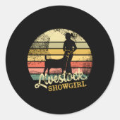 フェアでヤギを見せる家畜ショーおもしろい ラウンドシール (正面)