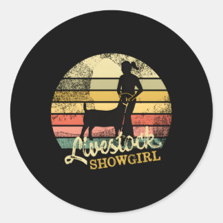 フェアでヤギを見せる家畜ショーおもしろい ラウンドシール