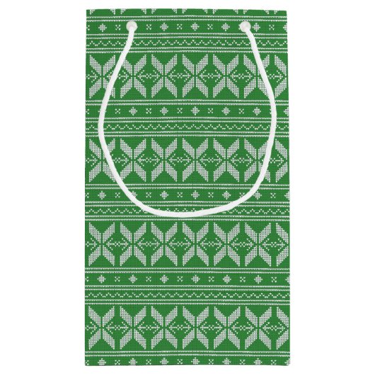 フェアアイルのクリスマスニットパターン スモールペーパーバッグ (裏面)