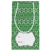 フェアアイルのクリスマスニットパターン スモールペーパーバッグ (正面)