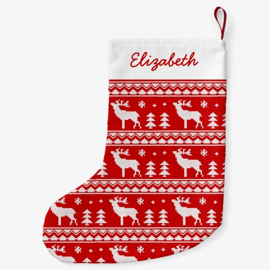 フェアアイルクリスマスセーターの柄 スモールクリスマスストッキング (裏面)