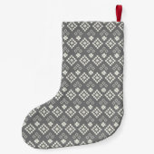 フェアアイルグレーとホワイトスターのセーターパターン スモールクリスマスストッキング (裏面)