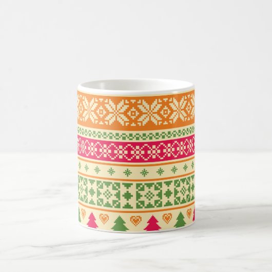 フェアアイルスタイルクリスマスシームレス コーヒーマグカップ (中央)