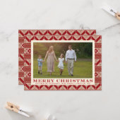 フェアアイルニットのセーターパターンクリスマス カード (正面/裏面インサイチュ)