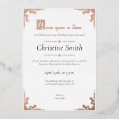 フェアイお洒落ターストーリーブックバラ金ゴールド 箔招待状 (正面)