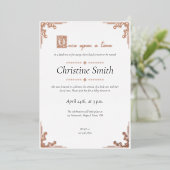 フェアイお洒落ターストーリーブックバラ金ゴールド 箔招待状 (立ち正面)