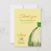 フェアイエレガントタリープリンセスカエルブライダルシャワー サンキューカード (正面)