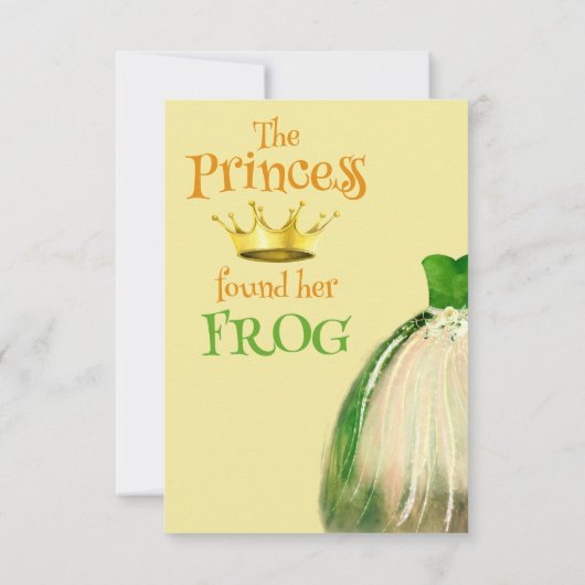 フェアイエレガントタリープリンセスカエルブライダルシャワー サンキューカード (裏面)