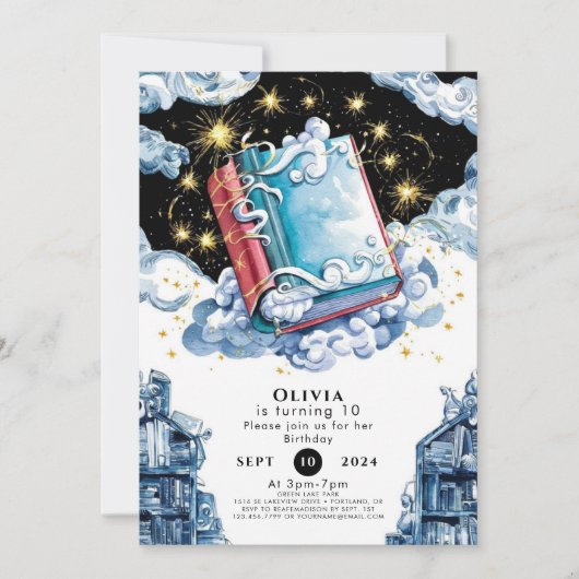 フェアイシンプルターレ誕生日魅惑ストーリーブック 招待状 (正面)