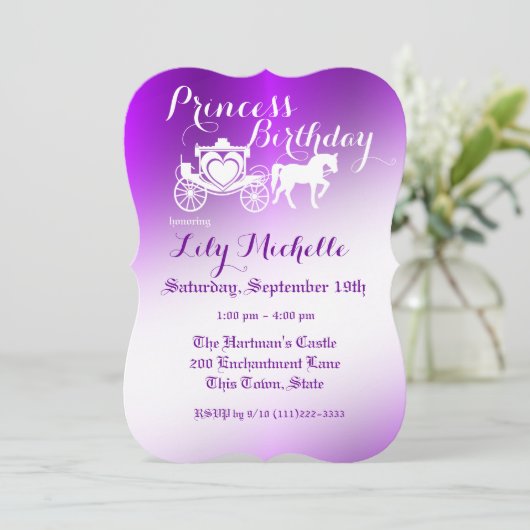 フェアイタレプリンセスキャリッジ誕生日 招待状 (スタンド正面)