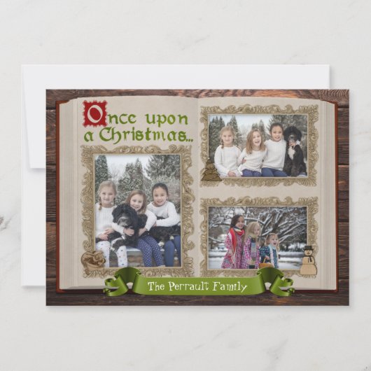 フェアイテールストーリーブックフォトクリスマスカード 招待状 (正面)