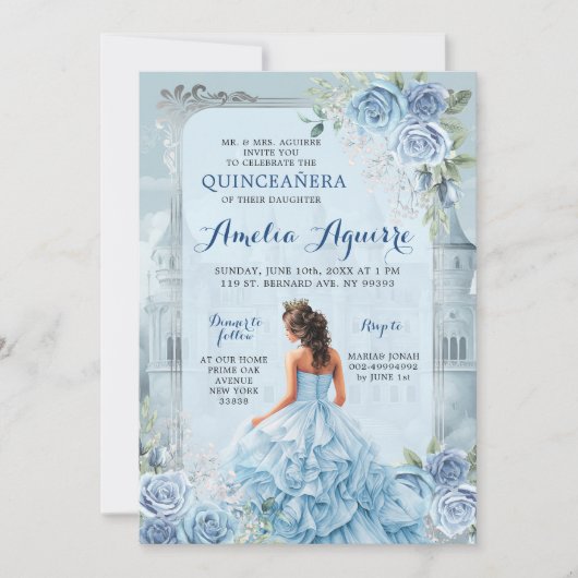 フェアイ王室のターレキャッスルライトブルーキンセアニラ 招待状 (正面)