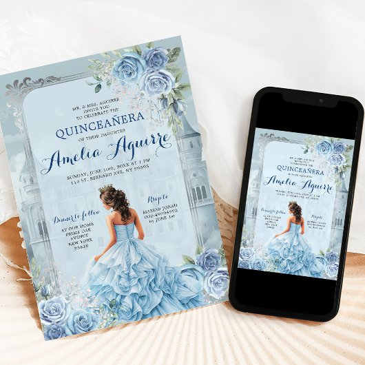 フェアイ王室のターレキャッスルライトブルーキンセアニラ 招待状