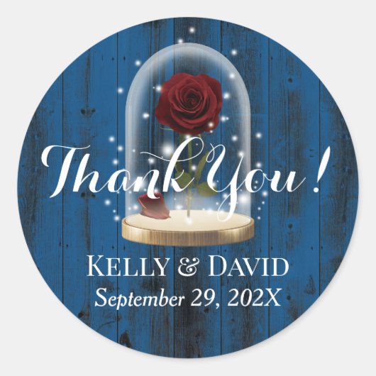 フェアイ素朴タリーバラガラスドームネイビーバーンバ結婚ーンズ ラウンドシール (正面)