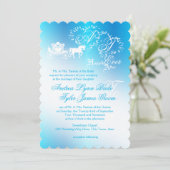 フェアイ結婚ターズキャリッジピーコックブルー 招待状 (スタンド正面)