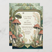 フェアイ結婚ターレのマッシュルームの森 招待状 (正面/裏面)