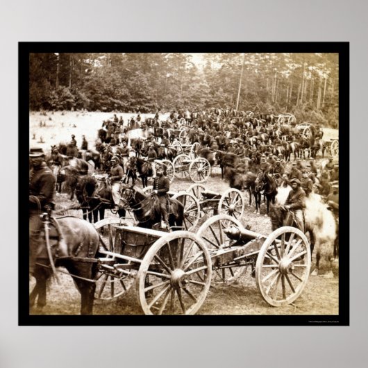 フェアオークス描に近いホース大砲, VA 1862 ポスター (正面)