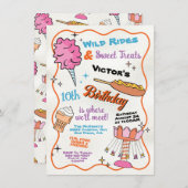 フェアカーニバルアミューズメントパークサーカス誕生日 招待状 (正面/裏面)