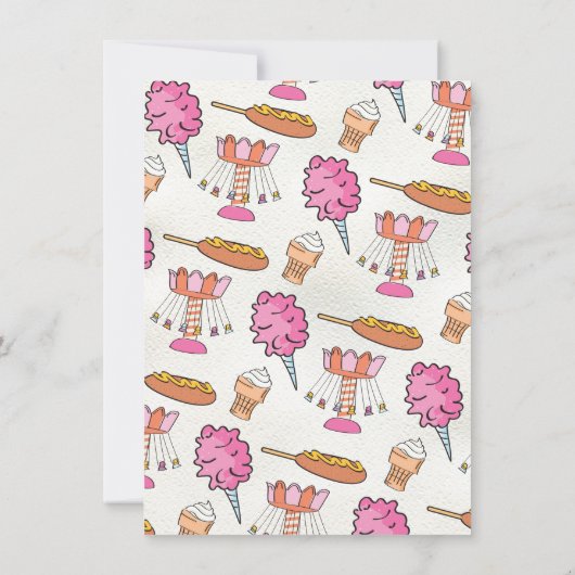 フェアカーニバルアミューズメントパークサーカス誕生日 招待状 (裏面)