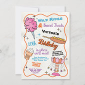 フェアカーニバルアミューズメントパークサーカス誕生日 招待状 (正面)