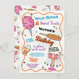 フェアカーニバルアミューズメントパークサーカス誕生日 招待状
