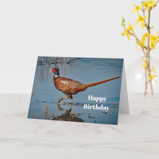 フェアサントブルーウォーターフォト誕生日 カード (黄色い花)