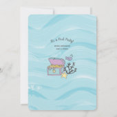 フェアスキンパープルマーメイドウィズドルフィン誕生日 招待状 (裏面)