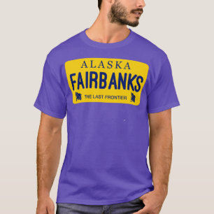 フェアバンクスアラスカライセンスプレートシティ名 Tシャツ