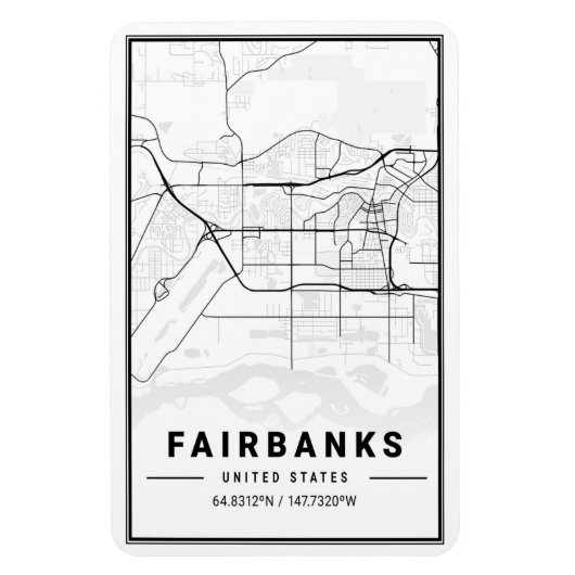 フェアバンクスアラスカUSAシティトラベルシティマップ マグネット (縦)