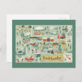 フェアバンクス地図はがき ポストカード (正面/裏面)