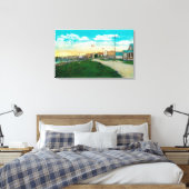 フェアバンクス、アラスカフェアバンクス、AKのタウンビュー キャンバスプリント (インサイチュ (寝室))