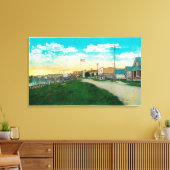 フェアバンクス、アラスカフェアバンクス、AKのタウンビュー キャンバスプリント (インサイチュ (リビング))