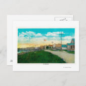 フェアバンクス、アラスカフェアバンクス、AKのタウンビュー ポストカード (正面/裏面)