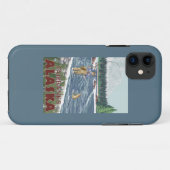 フェアバンクス、アラスカ-はえの漁師 Case-Mate iPhoneケース (裏面(横))