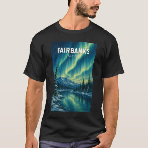 フェアバンクス アラスカ イラスト 旅行 アート ヴィンテージ Tシャツ