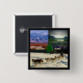 フェアバンクスAlaskaフォトコラージピンバック 缶バッジ (正面&裏面)