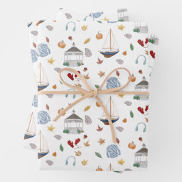 フェアフィールドコネチカット秋のニューイングランド ラッピングペーパーシート