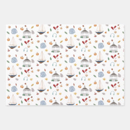 フェアフィールドコネチカット秋のニューイングランド ラッピングペーパーシート