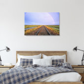 フェアフィールド付近の線路に虹が見える キャンバスプリント (インサイチュ (寝室))
