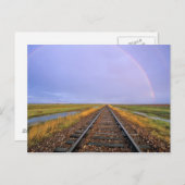 フェアフィールド付近の線路に虹が見える ポストカード (正面/裏面)