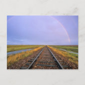 フェアフィールド付近の線路に虹が見える ポストカード (正面)