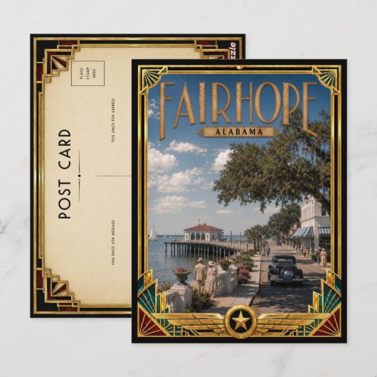 フェアホープ・アラバマ州 ヴィンテージ・アールデコ調の黄金時代 ポストカード (正面/裏面)