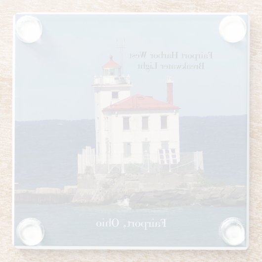 フェアポートハーバーウェスト防波堤ライトグラスコスター ガラスコースター (裏面)