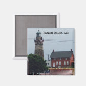 フェアポートハーバーライトハウスとフラッグマグネット マグネット (正面/裏面)