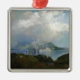 フェアマウント水工事のビュー（フィラデルフィア、PA） メタルオーナメント