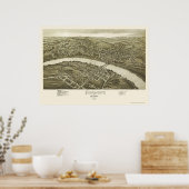 フェアモント, WVパノラママップ – 1897 ポスター (キッチン)