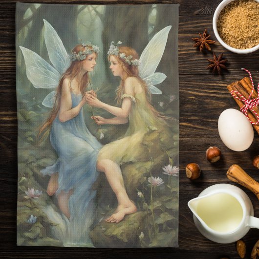 フェアヤコアフェアリーウッドランドコテージコア魔法 キッチンタオル