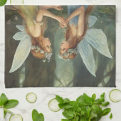 フェアヤコアフェアリーウッドランドコテージコア魔法 キッチンタオル (折り畳み)